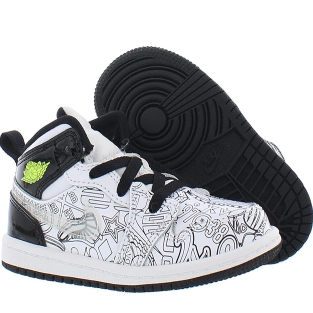 Nike 1 Mid SE White/Black/Volt size 12 DC4098-100